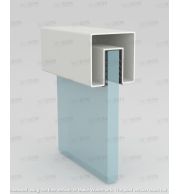 Handrail HR-01 Square Lite Aluminum Glass Railing Handrail Profile for Balcony and Staircase, Modern Architectural Design, Durable Finish, Easy Installation for Indoor and Outdoor Use 